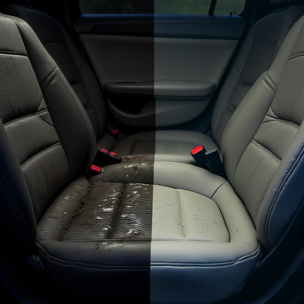 Car seats being professionally cleaned in Perth