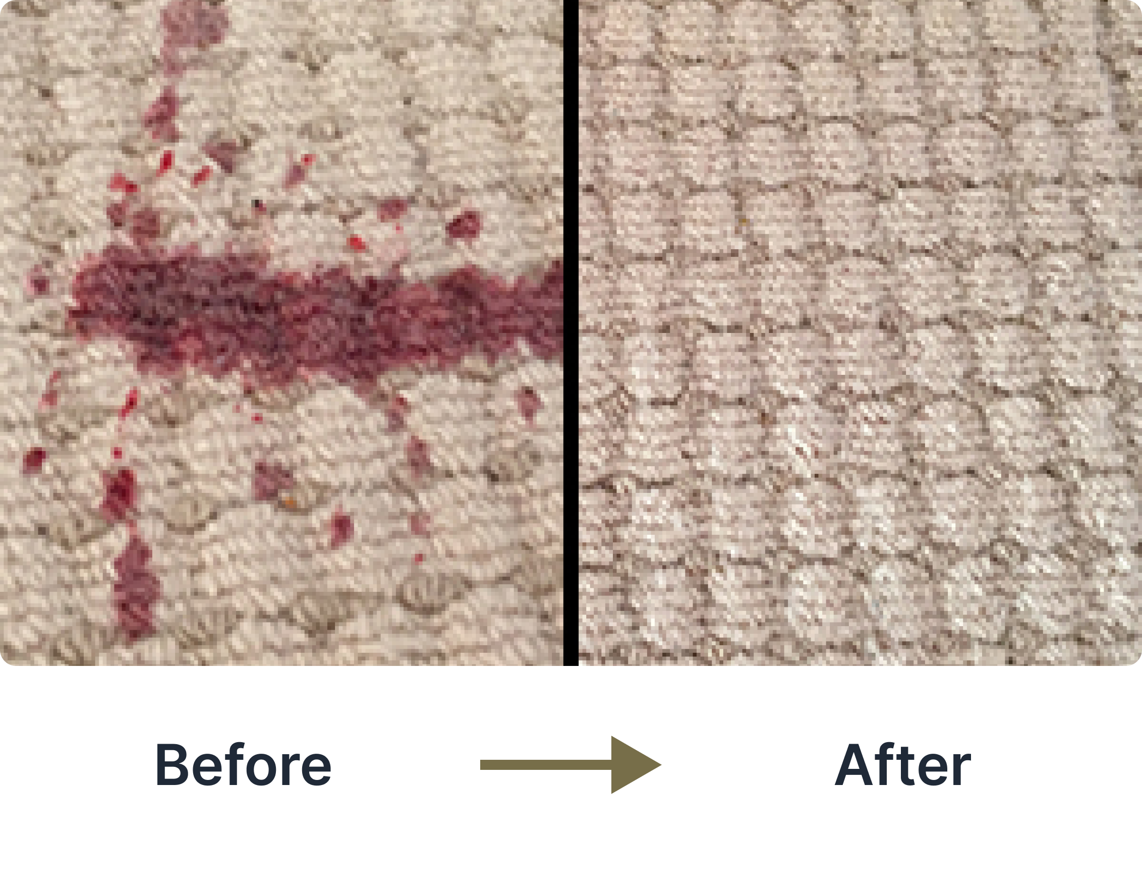 Before and after results of professional carpet stain removal in Perth