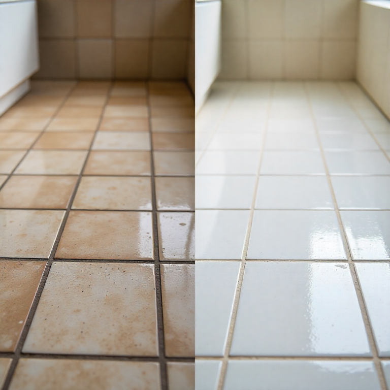 Before and after tile and grout cleaning results in Perth