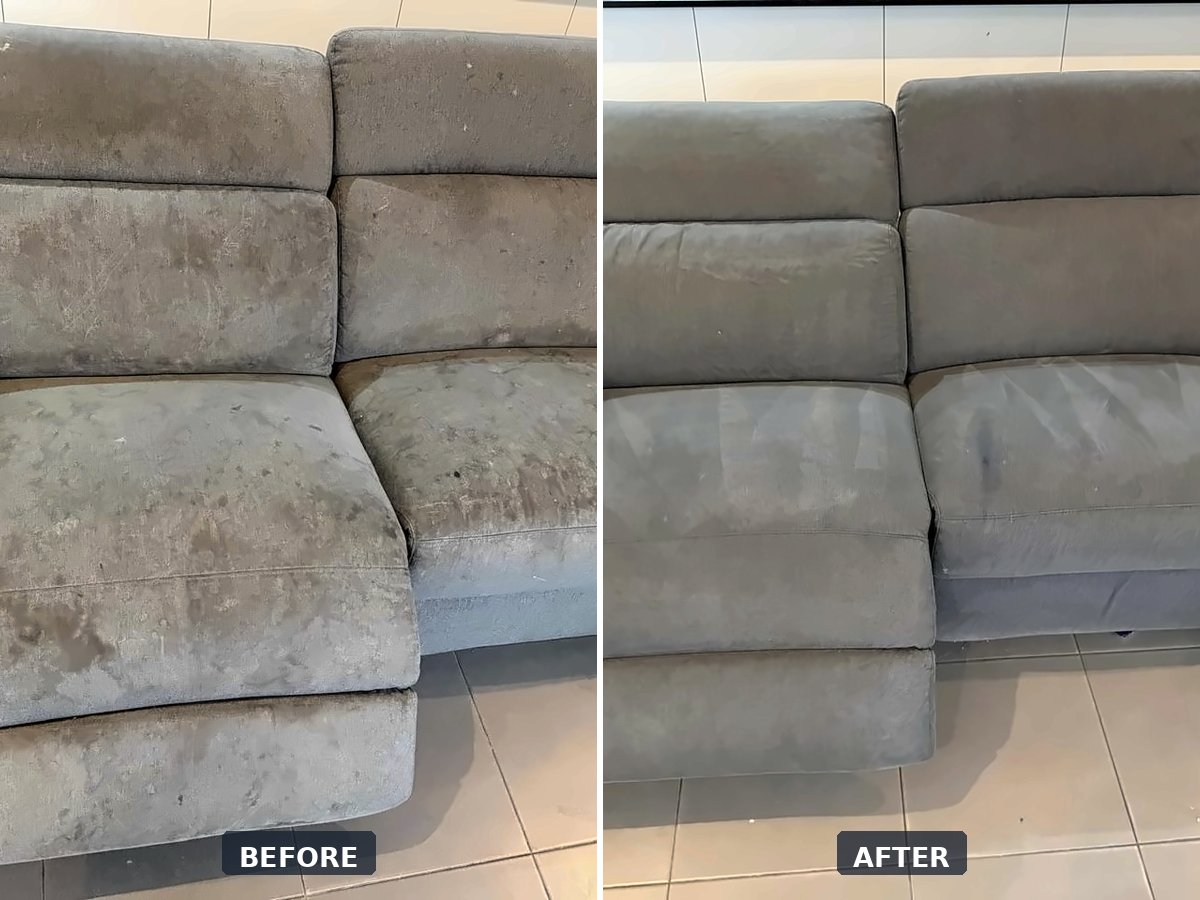 Before and after cleaning